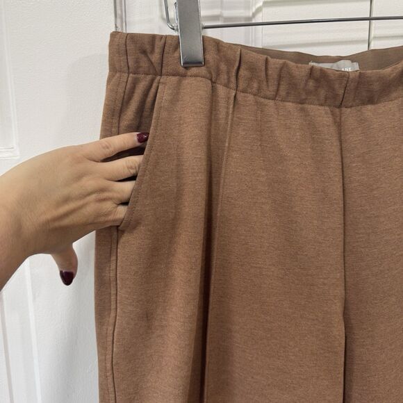 Everlane The Dream Knit Pant Sz XL Golden Brown Pocket Tapered Ankle Length EUC - Picture 4 of 16